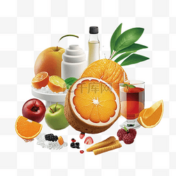 水淋效果图片_3d食物橙子苹果多个立体效果
