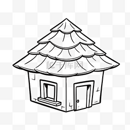有屋顶外形图的小草图房子 向量