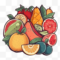 卡通造型食物图片_水果缤纷图案