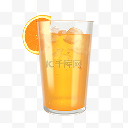 一杯橙汁卡通图片_果汁果肉饮料
