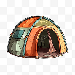 帐篷野营色块