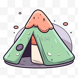 帐篷绿色可爱图案