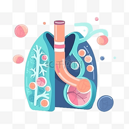 卡通内脏肺图片_哮喘日器官蓝色