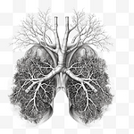 肺部哮喘日灰色插画
