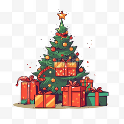 圣诞节美丽的树插画