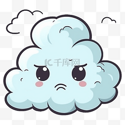 蓝色雷雨天气图片_云朵蓝色可爱卡通