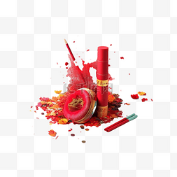 烟花碎碎图片_春节红色烟花碎屑新年真实效果