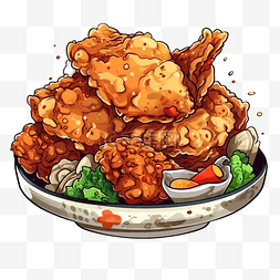 食物炸鸡辣椒图案