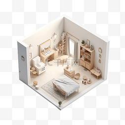 3d房间模型简洁场景