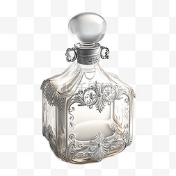 玻璃水瓶包装图片_香水玻璃银色