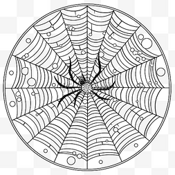 蜘蛛网圈图片_蜘蛛网着色页轮廓素描 向量