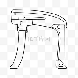 管线条图片_手枪握把轮廓草图的线条图 向量