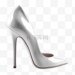 高跟鞋女鞋白色透明