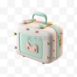 立體框架素材图片_行李箱粉色质感