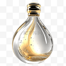 蓝色花瓶图片_香水瓶玻璃瓶3d透明