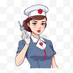 卡通医生听诊器图片_护士节护理女性