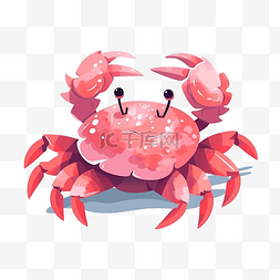 海洋日粉色卡通海蟹