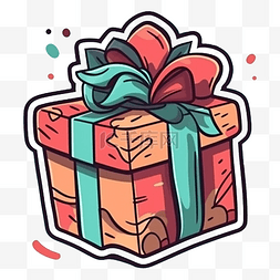 漂亮的礼物盒图片_节礼日礼物盒橙红色图案