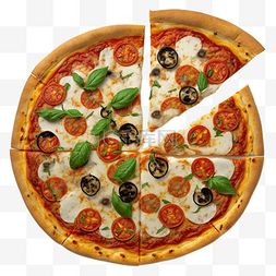 美味披萨块图片_整块美味番茄披萨面点3d实拍图