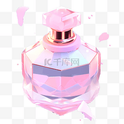 水彩瓶图片_粉色水晶玻璃香水