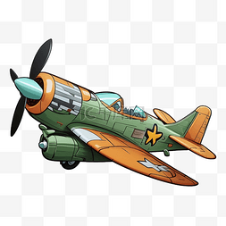 战斗机飞机卡通图片_飞机绿色战斗机图案