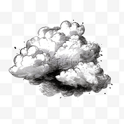 云朵线条插画透明