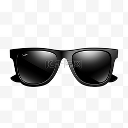 眼镜眼镜架图片_眼镜夏天黑色白底透明