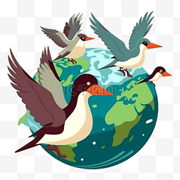 地球和水图片_候鸟日鸟群地球图案