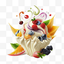 精美蛋糕图片_水果奶油蛋糕芒果蓝莓草莓