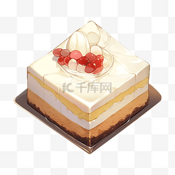生日蛋糕方形图片_方形牛奶蛋糕