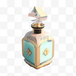 口香糖logo图片_蓝色香水瓶模型