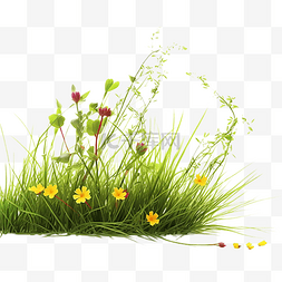 草丛黄色小花朵绿植