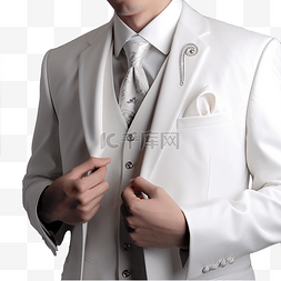 白衬衣衣服图片_西服白色系男士