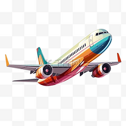 绿色创意飞机插画图片_飞机彩色外表