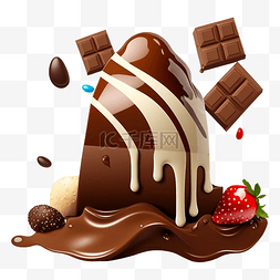 巧克力牛奶豆图片_巧克力牛奶草莓图案
