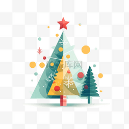 树新年装饰图案图片_圣诞节节日装饰图案