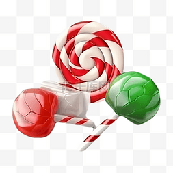 绿植卡通图片_圣诞节糖果圆球