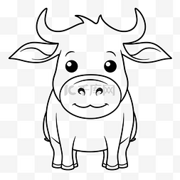 母牛母羊图片_用于着色页轮廓素描的母牛插图 