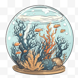 鱼泡泡边框图片_海洋日珊瑚环境生态球