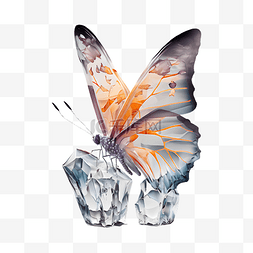 水晶蝴蝶插画