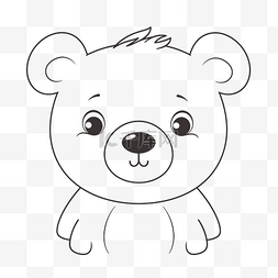 熊书图片_可爱的卡通熊画在白色背景轮廓草
