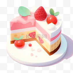 蛋糕小插画图片_吃剩下的蛋糕