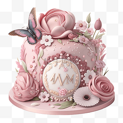 母亲节粉色蛋糕