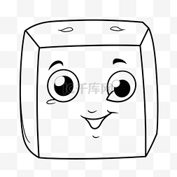 立方体形状图片_立方体形状的漫画书脸着色页轮廓