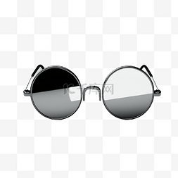 造型眼镜图片_眼镜黑白色不透明全反光圆眼镜