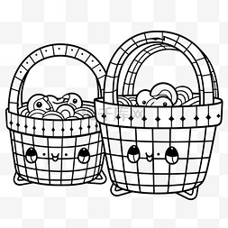 分享大纲图片_Squishy baskets coloring pages 2 可爱的篮