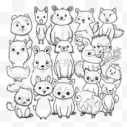各种动物的简单绘图格式轮廓草图