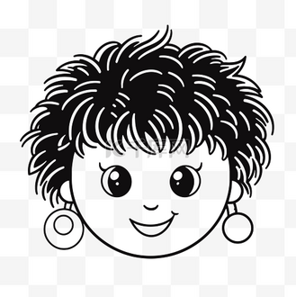 小熊猫黑白高清图片大全_女孩面部轮廓素描的黑白卡通形象 向量