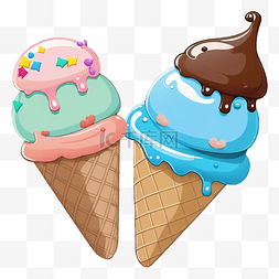 夏天冰淇淋可爱图案