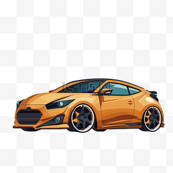 轿车造型图片_橙色高级科技轿车3d模型